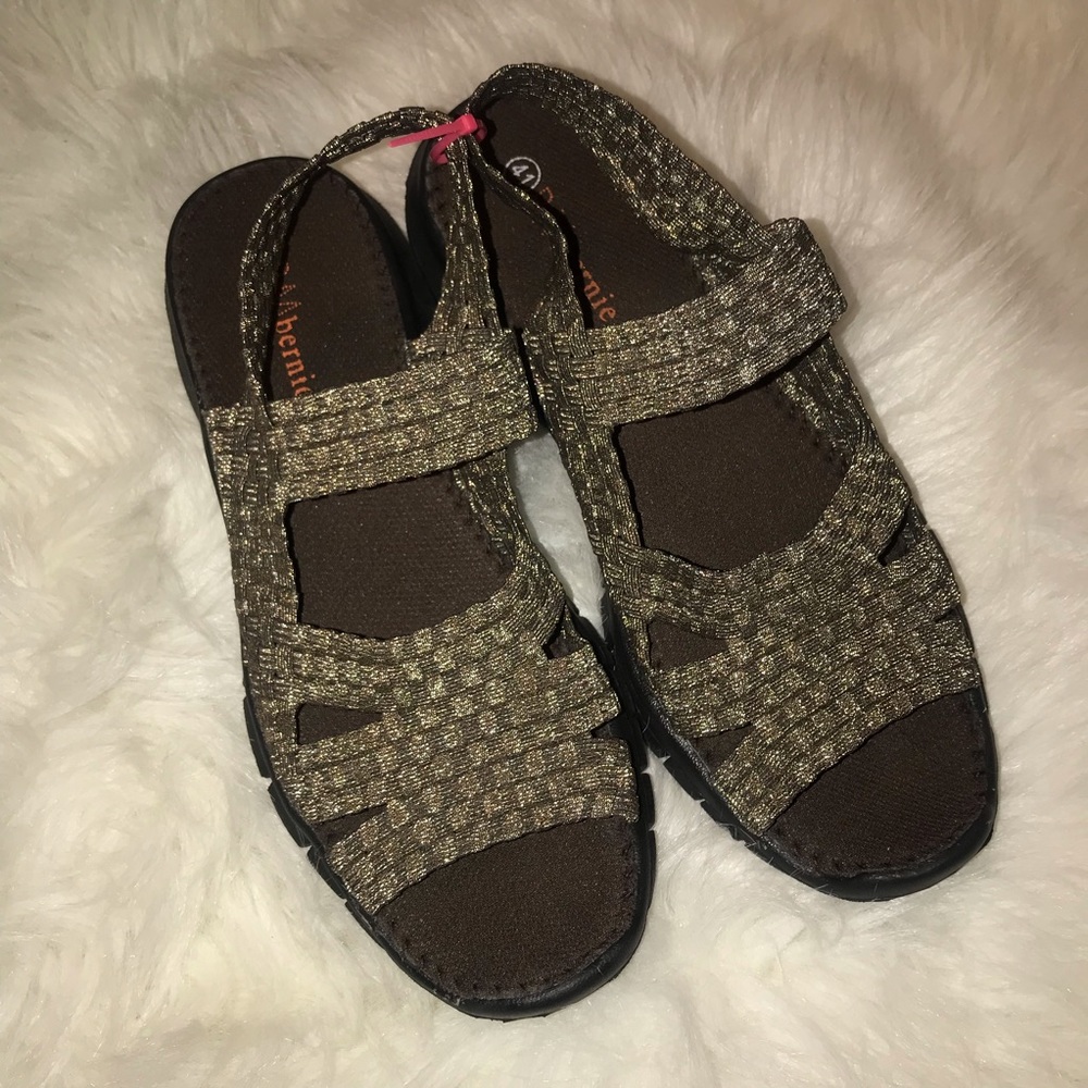 Bernie Mev Brown Copper Metallic Sandals 41